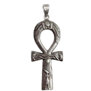 Cross-style silver pendant